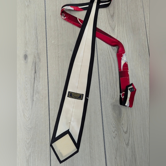 VTG Vitaliano Luiselli art deco silk red tie - Picture 3 of 5